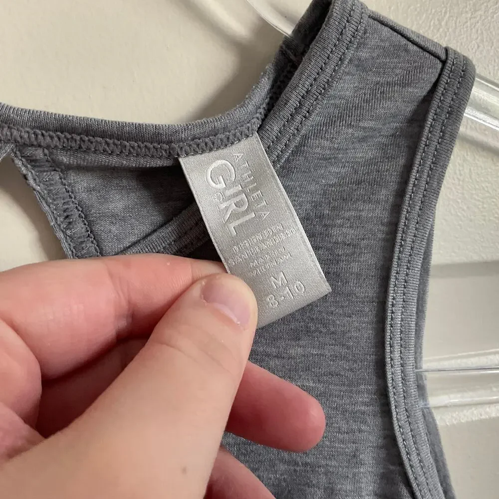 Athleta Girl Grey Keyhole Back Grey Tank Top - Size Medium‎